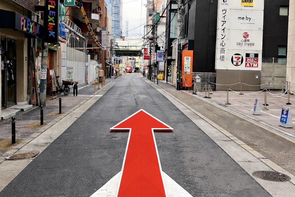 心斎橋店 アクセス 5：しばらくお進みください。