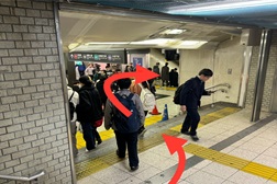 東京メトロ渋谷ハチ公口店 アクセス 6:6.階段を下り、その先の階段をお下りください。